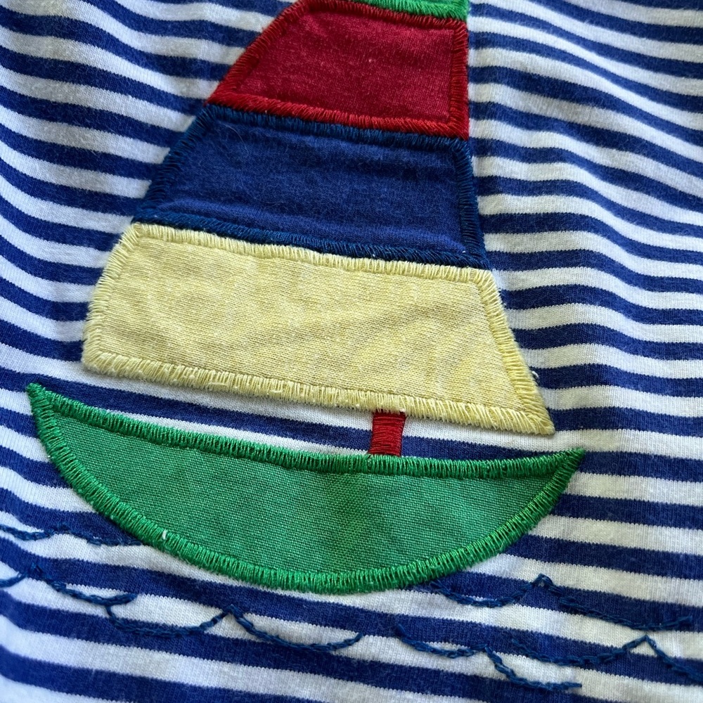 Bailey Boys Brand girls 1 piece swimsuit blue white stripes Sailboat size 2T - Picture 2 of 9